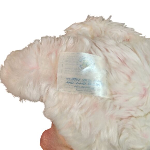 Build a Bear White / Pink Fluffy Plush Teddy Bear Soft Toy 16 - Picture 3 of 4